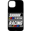 Funny Car Racing Gifts Racing Fans Car E Custodia per iPhone 15 Plus Shhhh I'm Watching Racing - Bandiera a scacchi