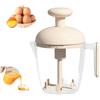 RemixAst Frusta manuale per uova per mescolare la cucina, miscelatore rotante portatile per uova, panna e pastella con design compatto e design (bianco)