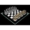 Figuren Shop GmbH Gioco di scacchi Cavaliere Oro vs. Argento - Medievale Fantasy Scacchi Set Tavola in Vetro Scacchi Figure