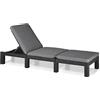 Keter Lettino Prendi Sole Daytona Deluxe da Esterno con Cuscino Incluso, Grafite, 1195 x 65 x 25 Centimetri
