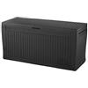 Keter Baule Comfy 270L, Finitura Effetto Legno, Grafite, 116,7 x 44,7 x 57 H Cm