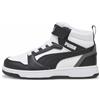 PUMA Puma Rebound V6 Mid Ac+ Ps, Scarpe da ginnastica Unisex - Bambini e ragazzi, Puma White Puma Black Shadow Gray, 29 EU