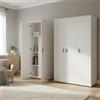 Dmora Armadio Multiuso Grande Chinook 194x190h cm Bianco Modulabile 7 Ripiani, 5 Ante