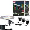 Paulmann 94275 Plug & Shine LED apparecchio per esterni ZigBee incl. 3 apparecchi da incasso a pavimento starter set RGBW dimmerabile da 3,6 Watt IP65 argentato illuminazione da giardino bianco caldo
