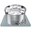RYAKKA Ciotola d'acqua per cani di taglia grande, 5,6 l, senza sbavare, in acciaio inox, per cani di taglia grande, antiscivolo e a prova di perdite, per cani Sloppy e Messy bevitori (incluso