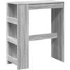 vidaXL Tavolo Bar con Rastrelliera Grigio 90x40x103,5 cm Multistrato