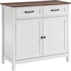 Bealife Credenza Cucina, Mobile da Cucina con 2 Armadi e 2 Cassetti, Ideale per Soggiorno, Ingresso, Foyer e Sala da Pranzo，Marrone，90x40x80cm