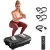 MOMODA Pedana Vibrante Fitness, Allenamento Total Body e Rilassamento Muscolare a Casa, Motore 200W 120 Velocità, Display LED con Telecomando, Bluetooth, Portata Max. 204 kg / 450 lbs