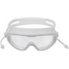 GALPADA Occhialini da Nuoto per Adulti Grande Montatura Antiappannamento | Lente ad Alta Definizione, Silicone e Pc, Impermeabili, Tappi Auricolari Monoblocco, Bianco