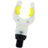 Generic Testa porta canna da pesca con inserto fosforescente, forcella a forma di V, cuscinetti morbidi per canna e base filettata per uso a riva, supporto per forcella con testa a forcella, installazione a