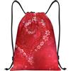 Kfjghhl San Valentino Cuore Rosso Fiore Coulisse Zaino Borsa Sport Sackpack Bulk Cinch Gym Bag Donne Uomini Bambini Sport All'aperto, Nero , S, Vacanze