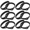 NESTINGHO Cinghia per Tappetino Yoga 12 Pezzi in Nylon Chiusura a Strappo | Nero, Design Regolabile e Portatile, Confezione da 12 per Esercizi e Organizzazione Quotidiana