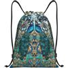 hhxvcv Zaino leggero elegante con stampa di pavone con coulisse, Nero , S, Classico