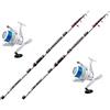 Generico Kit Pesca Surfcasting - 2 x Canna Shizuka SH1600 220 gr 4.20 mt + 2 x Mulinello Shizuka SH7 7000