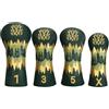 Baoblaze Protezione Testa Mazza Golf in Pelle Sintetica con Interno in Peluche Design Affusolato con Motivo Albero E Ricamo Oro Adatto per Accessori Giocatore Appassionato Torneo