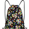 hhxvcv Zaino leggero con coulisse per la consapevolezza dell'autismo, con stampa a forma di cuore, Nero , S, Classico