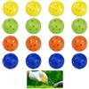 Generic 16 palline da allenamento, in plastica con flusso d'aria limitato, palline perforate leggere per praticare lo swing, piccole palline da 4,3 cm per cortile, guida