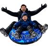 CAMPLAND Slitta da neve con copertura in tela di alta qualità, tubi da neve resistenti per slittino, slitta da neve gonfiabile da 119,4 cm, per bambini e adulti, design trainabile con strato protettivo