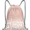 Kfjghhl Zaino con coulisse oro rosa glitterato borsa sportiva Bulk Cinch borsa da palestra donna uomo bambini sport all'aperto, Nero , S, Vacanze