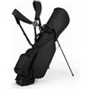 Fonowx Golf Club Carrier Borsa da Golf Sacca Stand Borsa Portastecche Custodia in Pelle Pu Opaca con Base Stabile E Portabilità Leggera Adatta a Campo Pratica Viaggio Giri Quotidiani