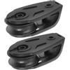 HAKIDZEL 2 Pezzi Bozzello Singolo in Nylon Nero per Kayak e Barca, Rotazione | Montaggio Semplice, Resistente All'usura, Scorrimento Fluido, Accessorio Compatto per Navigazione e Ancoraggio