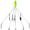 Generic 18g Ombrello Esca da Pesca Verde Rotante con Paillettes 5 Braccia Rig Gruppo Esca da Nuoto per Pesca in Acqua Dolce in Acqua Salata Strumento da Pesca Portatile in Metallo ABS di