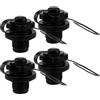 WRITWAA 4 Pezzi Valvola di Gonfiaggio PVC per Kayak e Canoe, Nera | Alta Pressione, Accessori Molla e Schermo, Struttura Robusta, Facile Sgonfiaggio