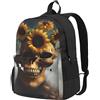Unkhtt Sunflower Halloween Skull Print Grande Capacità Adulto Zaino Unisex Borsa da Viaggio Daypack Escursionismo Campeggio Pendolarismo