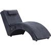 vidaXL Chaise longue da massaggio con cuscino in pelle scamosciata grigia