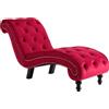 vidaXL Chaise longue in velluto rosso