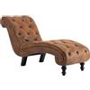 vidaXL Chaise longue marrone in pelle scamosciata
