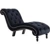 vidaXL Chaise longue in velluto nero
