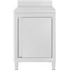 vidaXL Tavolo da lavoro con armadio 60x60x96 cm in acciaio inox