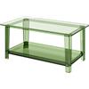VEVOR Tavolino in acrilico, tavolino centrale a 2 ripiani con ripiano portaoggetti, moderno tavolino rettangolare in acrilico, ideale per sala da pranzo, isola cucina, ristorante, ufficio, 50 x 80 x 40 cm (verde)