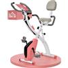 vidaXL SunvelloCyclette Pieghevole 2 in 1, Resistenza Magnetica Regolabile 8 Livelli, Cyclette da Casa Silenziosa con Sensore di Frequenza Cardiaca, Elastici per Braccia, Schermo LCD, Volano 2.5kg, Rosa