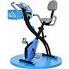 vidaXL SunvelloCyclette Pieghevole con Resistenza Magnetica 8 Livelli, Sensore di Frequenza Cardiaca, Volano 2.5kg, Azzurro
