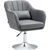 vidaXL SunvelloSedia per Scrivania Girevole con Altezza Regolabile Cuscino Lombare, Tessuto Tecnico, Grigio