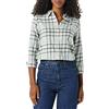 Amazon Essentials Camicia da Donna in Flanella a Quadri, Leggera, a Maniche Lunghe, vestibilità Regolare, a Quadri, Nero Grigio, XS