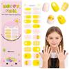 EBANKU Kids Adesivi Unghie Gel UV |Fiore Pulcino Giallo Adesivo Gel UV | 22PCS Smalto Adesivo per Unghie per Bambini (Age 6+), Adesivi per unghie in gel, Strisce Gel Unghie