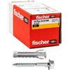 Fischer 100 Tasselli SX Plus BM con Vite Testa Esagonale 8x40 mm per Muro Pieno, Mattone Forato, Muratura, Calcestruzzo, per il Fissaggio di Lampadari, Mobili, Pensili, Mensole, 567624