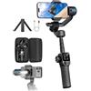 AOCHUAN Stabilizzatore cardanico Smart S3 per iPhone e Android, Dual AI | Doppia fotocamera AI integrata, controllo touchscreen, rotazione infinita a 360°, asta di estensione, luce di riempimento