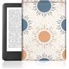 DOODLREAM Custodia per Kindle Kindle da 6-7 pollici, motivo sole, custodia per e-reader con chiusura a scatto, impermeabile, in tessuto memory stampato su entrambi i lati, per protezione dello schermo