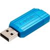 Verbatim chiavetta USB PinStripe 64GB I USB 2.0 I Memoria USB I Per Laptop Notebook Ultrabook TV Autoradio I Penna USB 2.0 I Pendrive con meccanismo a scorrimento I Carribean Blue