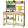 VEVOR Giocattolo da Cucina in Legno per Bambini 762 x 324 x 914 mm, Cucine da Gioco da Esterno con Fornelli, Serbatoio, Lavello, Pale da Piantagione, Scatola, Pentole e Accessori, per la Casa, Prato