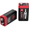 ANSMANN 2x Batterie alcaline per rilevatori di fumo incendi - Pacchi batterie 9V per sensori movimento allarme rilevatore CO - E-Block Longlife