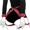 SuperLove Behind Back Waist & Thighs BDSM Handcuffs Red
