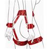 SuperLove Premium Waist & Thighs Handcuffs Restraint Kit Red