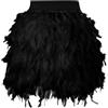 YOSUWOAI Gonna a piuma da donna, costume da cosplay, costume da palcoscenico, abito da ballo, classico, con piume, gonna elastica in vita, per feste, mini gonna corta