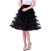 YOSUWOAI 1950 Sottogonna a vita alta, sottogonna midi sottogonna rockabilly rockabilly rock carnevale costume retrò skirt swing vintage gonna in tulle per matrimonio da donna, O nero., Taglia unica