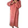 YOSUWOAI Abito da casa da donna lungo al ginocchio, camicia da notte in pile, pigiama invernale in peluche, morbido e caldo, in tinta unita con tasche, comodo abito da notte